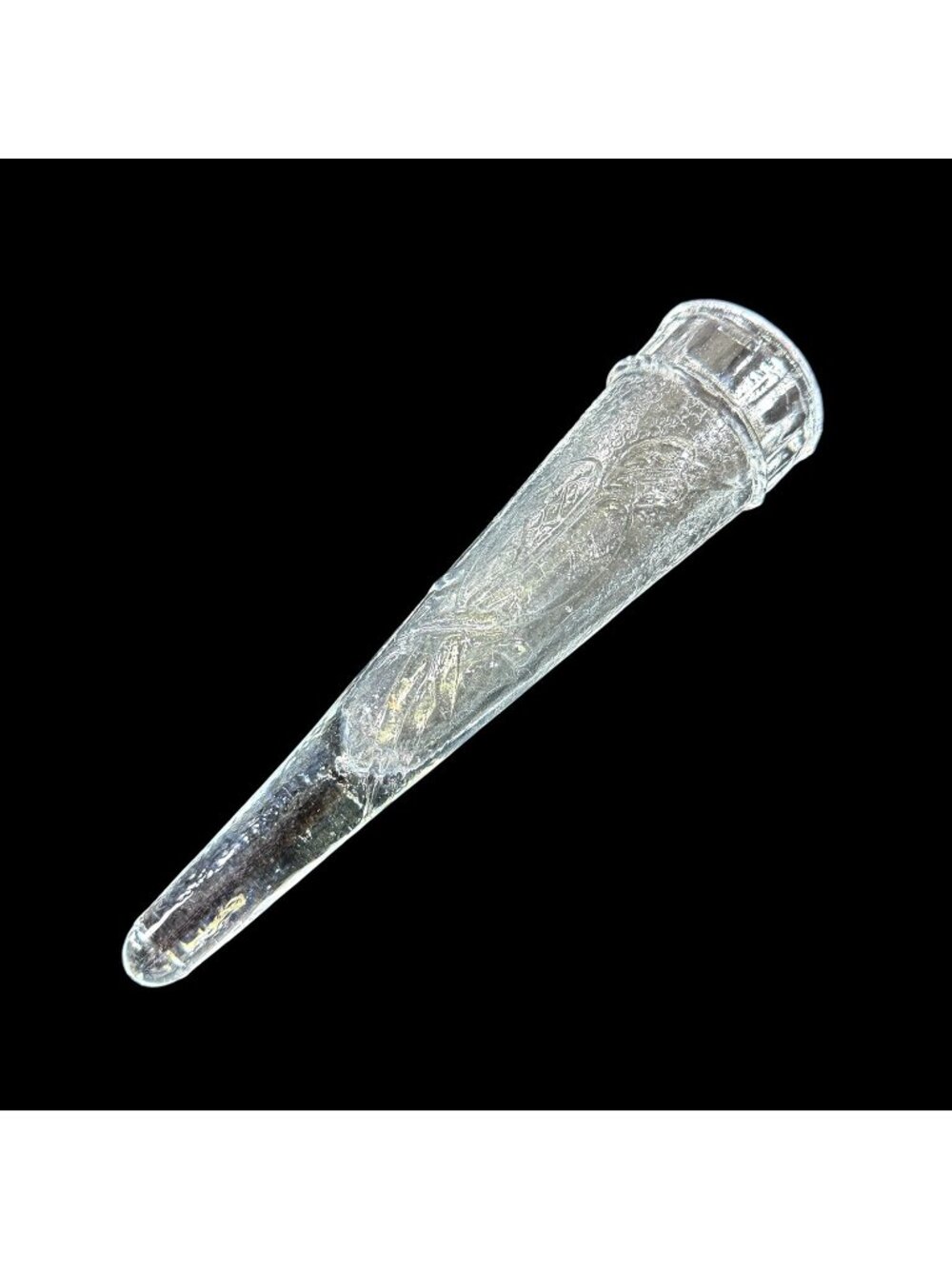 Antique Automobile Glass Bud Vase Bird Cone Sconce Victorian Hearse Car 8 inch